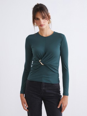 Soulife Bisiklet Yaka Büzgülü Bluz