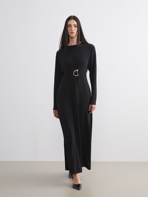 Soulife Bisiklet Yaka Büzgülü Elbise