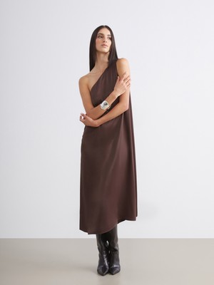 Soulife Tek Omuz Saten Elbise