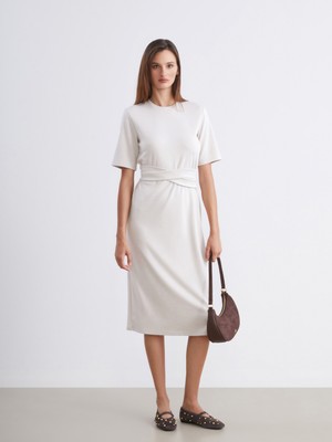 Soulife Bisiklet Yaka Kuşaklı Elbise