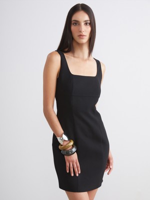 Soulife Kare Yaka Bodycon Mini Elbise