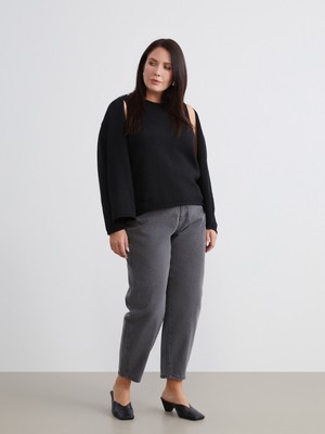 Soulife Büyük Beden Balloon Fit Kadın Jean Pantolon