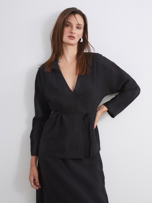 Soulife Kruvaze Yaka Dokulu Kadın Kimono