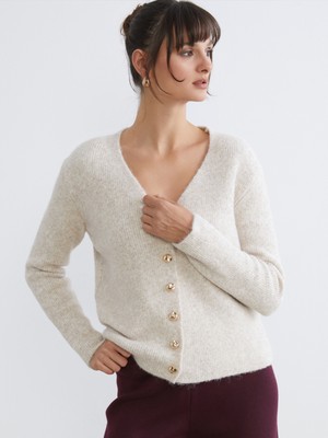 Soulife V Yaka Kadın Triko Hırka