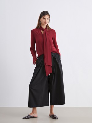 Soulife Standart Fit Kadın Pileli Pantolon