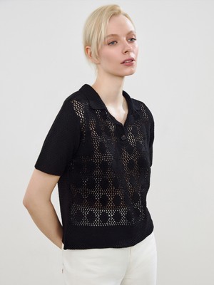 Soulife Polo Yaka Ajurlu Kadın Triko Kazak