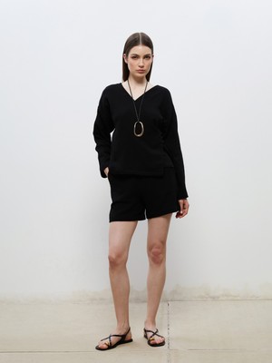 Soulife Beli Lastikli Dokulu Kadın Şort