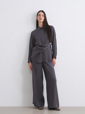 Soulife Beli Lastikli Modal Karışımlı Kadın Pantolon