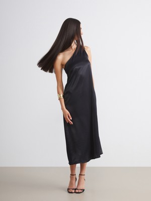 Soulife Tek Omuz Saten Elbise