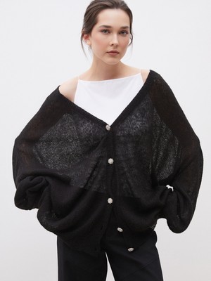 Soulife V Yaka Yün Karışımlı Kadın Triko Hırka