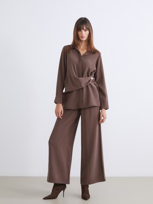 Soulife Beli Lastikli Modal Karışımlı Kadın Pantolon