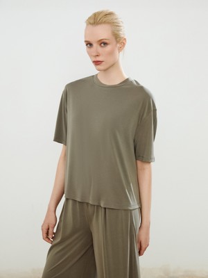 Soulife Bisiklet Yaka Modal Karışımlı Kadın Tişört