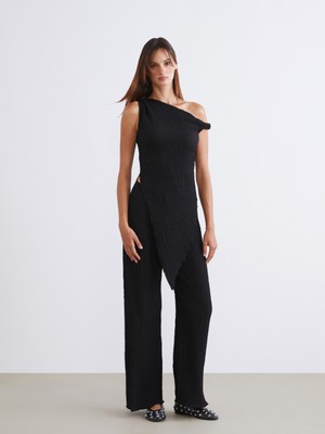 Soulife Beli Lastikli Dokulu Kadın Pantolon