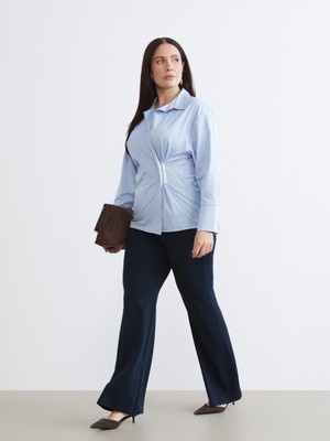 Soulife Büyük Beden Ispanyol Paça Kadın Pantolon