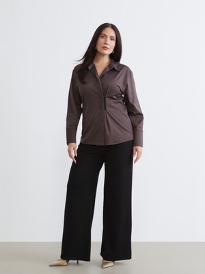 Soulife Büyük Beden Beli Lastikli Kadın Pantolon