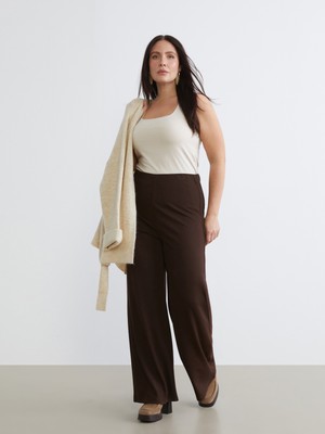 Soulife Büyük Beden Beli Lastikli Kadın Pantolon