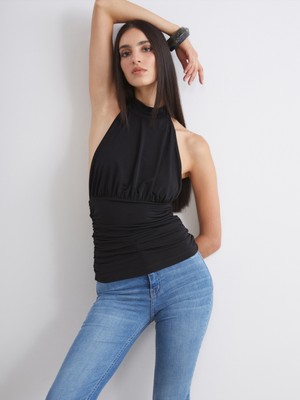 Soulife Halter Yaka Büzgülü Bluz