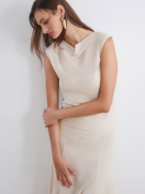 Soulife Dökümlü Yaka Dokulu Bluz