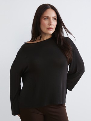 Soulife Büyük Beden Bisiklet Yaka Bluz