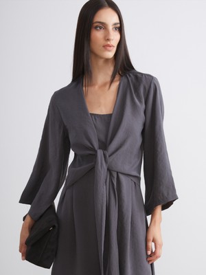 Soulife U Yaka Bağlamalı Modal Karışımlı Elbise