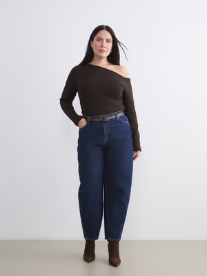 Soulife Büyük Beden Balloon Fit Kadın Jean Pantolon