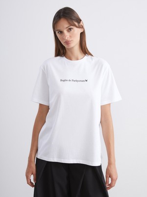 Soulife Bisiklet Yaka Slogan Baskılı Oversize Kadın Tişört