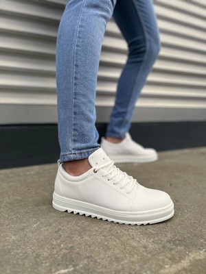 Joy Ayakkabı JY152 Cool Bağcıklı Cilt Erkek Günlük Spor Klasik Ayakkabı Cbt - Beyaz