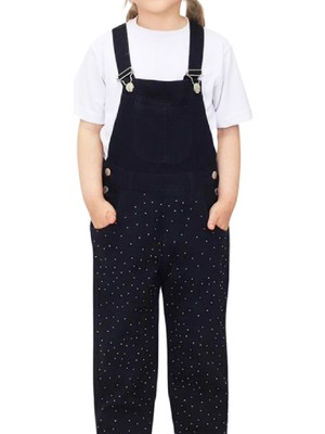 Modanino Kız Çocuk Taş Süslemeli Jean Salopet Elbise 8-13 Yaş 12388