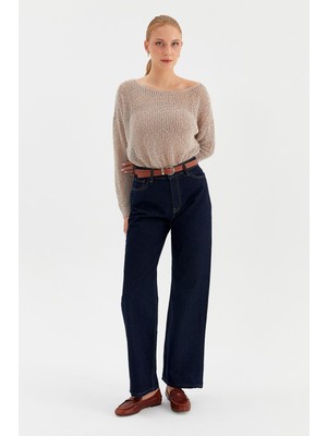 Nish&Chic Rins Yıkama Palazzo Jean Pantolon