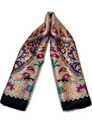 Nish&Chic Desenli Saten Fular