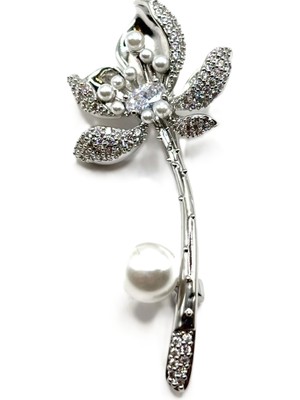 Nish&Chic Inci Dallı Çiçek Broş