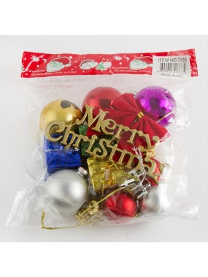 Zero Drnds 13 Adet Karışık Yılbaşı Ağaç Süsü-Renkli