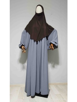 Ahrar Tesettür Kısa Boy Sandy Sufle Khimar Hazır Hijab Eşarp Kahverengi