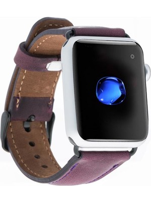 Bouletta Apple Watch Uyumlu Deri Kordon 38-40-41MM G7 Mor