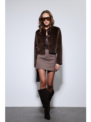 Antioch Kahve Hayvan Desenli Mont