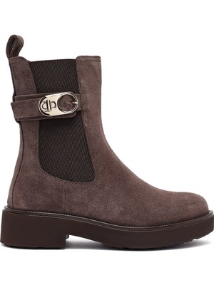 Derimod Kadın Vizon Kalın Tabanlı Süet Deri Chelsea Bot 25WFD202010