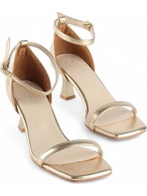 Luuq Shoes Hanna Kadın Tek Bantlı Bilekten Bağlamalı Topuklu Ayakkabı