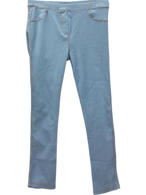 İrem Çocuk Giyim Kız Çocuk Kot Pantolon Görünümlü Mevsimlik Açık Mavi Renk Tayt