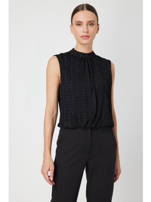 Eskişehir Mağazacılık 62309 Onteks Bluz Kolsuz Dik Yaka Balon