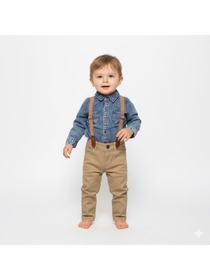Mnk Baby & Kids Jeans Gömlek Gabardin Pantolon Erkek Bebek Takımı M00774