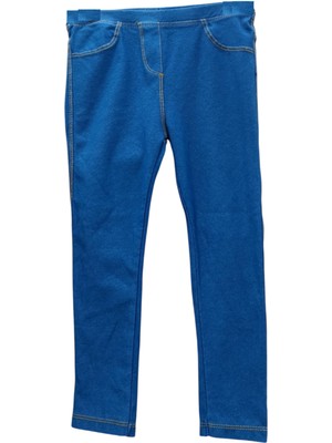 İrem Çocuk Giyim Kız Çocuk Kot Pantolon Görünümlü Mevsimlik Mavi Renk Tayt