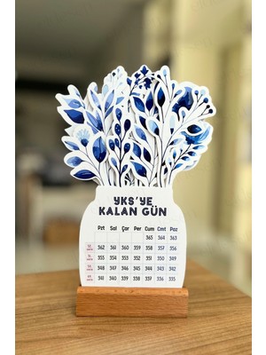 Eldesen Tasarım Yks Geri Sayım Takvimi, 365 Gün, 15 Yapraklı Arkalı Önlü, Mevlana Sözleri, Notlar, Kayın Ağacı Kaide