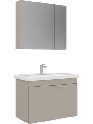 Orka Banyo Desna 80 cm Banyo Dolabı Takımı (Ayna Dolaplı)