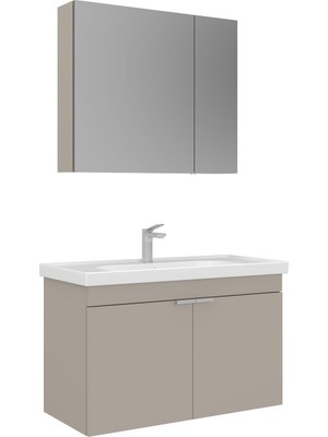 Orka Banyo Desna 90 cm Banyo Dolabı Takım (Ayna Dolaplı)