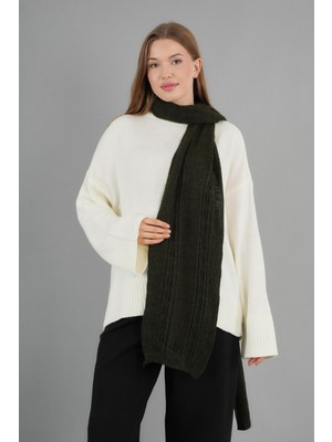 Alexander Gardi Alexandergardı Örgü Detaylı Uzun Triko ATKI(E24-ATKI-KDN)