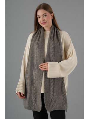 Alexander Gardi Alexandergardı Örgü Detaylı Uzun Triko ATKI(E24-ATKI-KDN)