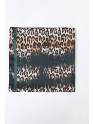 Jimmy Key Kahverengi Leopar Desenli Dokuma Eşarp