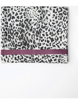 Jimmy Key Karışık Çizgili Leopar Desenli Eşarp