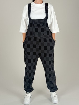 Cocopelli Damalı Salopet Kadın Jogger COC1084