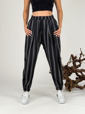 Cocopelli Dik Çizgi Pileli Kadın Jogger Pantolon